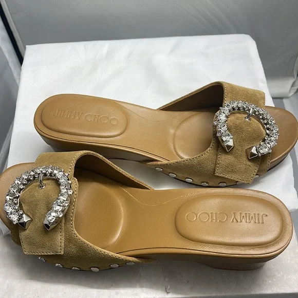 Brand new never worn Jimmy Choo ANISE 95 Gold Liquid Metal Sandal QUI/010 Size36